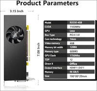 AISURIX RX 550 4GB Graphics Card LP GDDR5 128Bit Computer Video Card with HDMI/DVI Ports Directx 12 PCI Express 3.0 X8