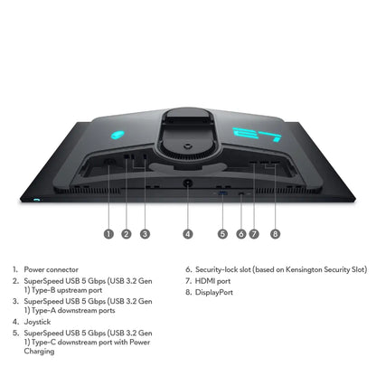 Alienware AW2725DF Gaming Monitor 26.7-Inch 360Hz(N 03Ms AMD FreeSync Adaptive Sync Technology, Adjustability - Height/Tilt/Swivel/Pivot/Builtincable-Management