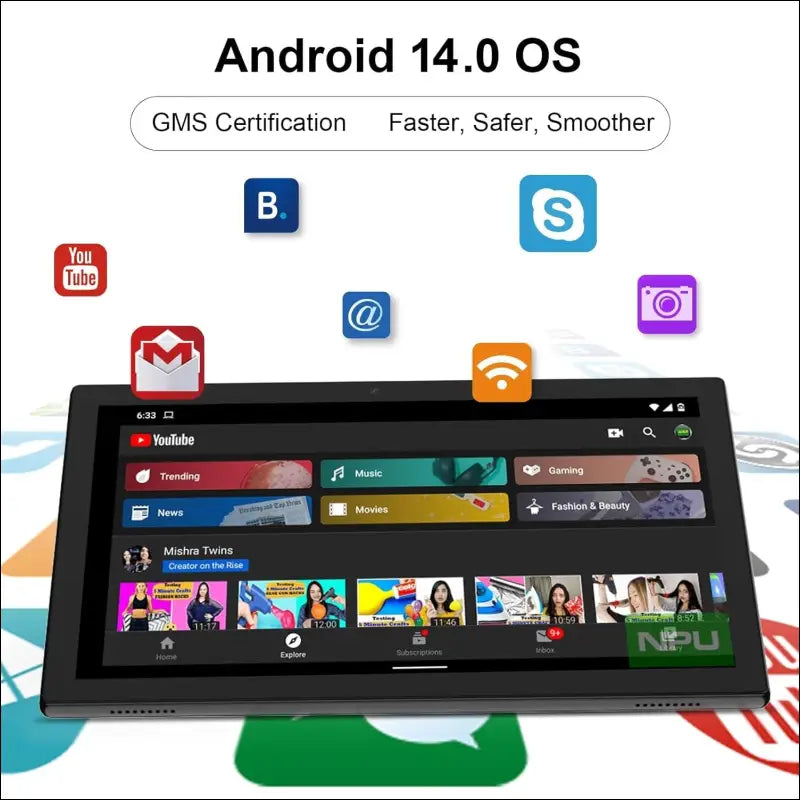 Android 14 Tablet 10 Inch Tablet, DDR4 8GB RAM 64GB Storage Tablets, Support 1TB Expand 2MP+8MP Dual Camera 10 in Tab, WiFi6 Bluetooth 6000mAh Battery, 1280 * 800 10.1'' IPS HD...