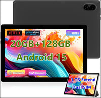 Android Tablet 10.1" inch, 4G LTE Dual SIM, 20GB RAM,256GB Storage,Supports Extend 1TB, IPS Touchscreen,Dual Camera, WiFi/WLAN/Bluetooth/GPS,TYD-109pro (Black, 256 GB)