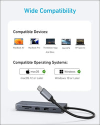 Anker 10-in-1 USB C Hub Dual-Display USB-C Docking Station 4K@30Hz HDMI Display 1080p VGA 100W Power Delivery 5 Gbps