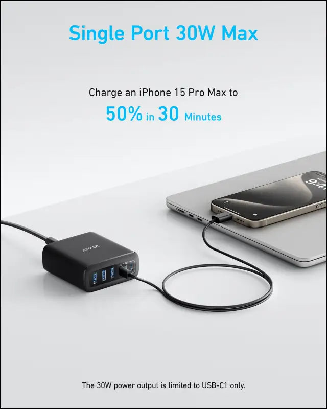 Anker Desktop Charger Fast Charging USB C Charger 112W Max 6-Port Charging Station for iPhone iPad MacBook Samsung