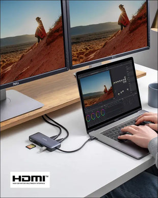 Anker Laptop Docking Station 8-in-1 USB-C Hub 4K Dual Monitor USB C Adapter with 2 HDMI 1 Gbps Ethernet USB Hub 100W