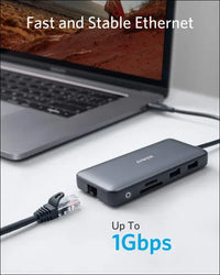 Anker Laptop Docking Station 8-in-1 USB-C Hub 4K Dual Monitor USB C Adapter with 2 HDMI 1 Gbps Ethernet USB Hub 100W