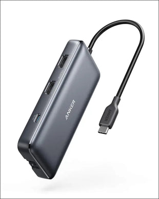 Anker Laptop Docking Station, 8-in-1 USB-C Hub, 4K Dual Monitor USB C Adapter with 2 HDMI, 1 Gbps Ethernet USB Hub, 100W Power Delivery, SD Card