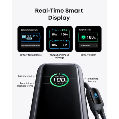 Anker Laptop Power Bank 25,000mAh Portable Charger with Triple 100W USB-C Ports for Multi-Device Charging Built-in
