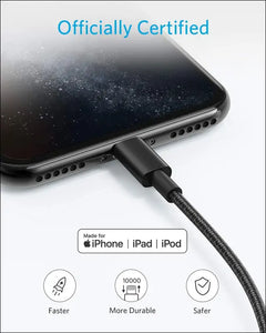 Anker USB A to Lightning Cable(6FT 2Pack) MFi Certified Nylon USB to Lightning Cord for iPhone 14/13/12/11 Pro/11/XS