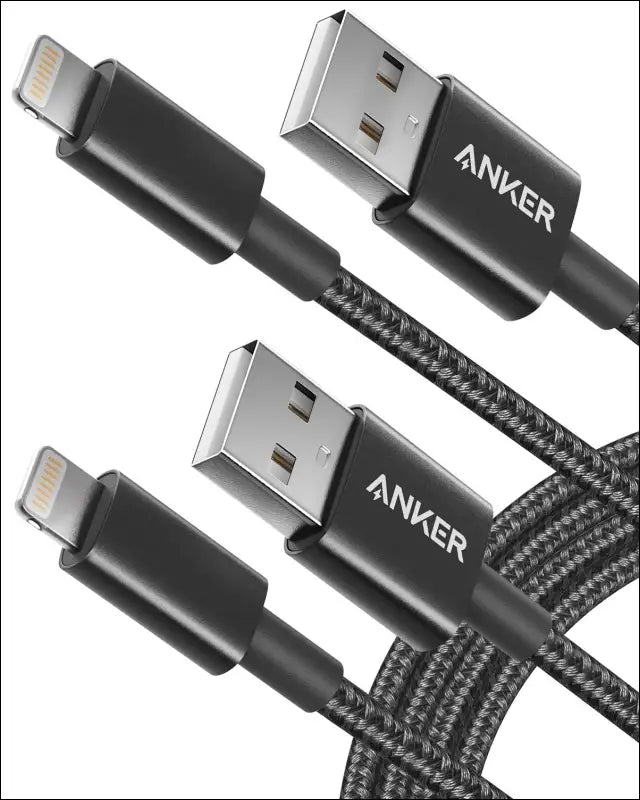 Anker USB A to Lightning Cable(6FT 2Pack) MFi Certified Nylon USB to Lightning Cord for iPhone 14/13/12/11 Pro/11/XS