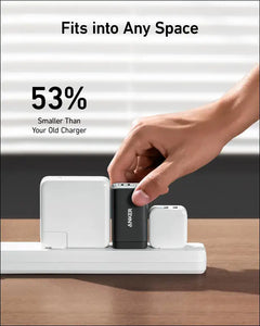 Anker USB C Charger (Nano 65W) PPS 3-Port Fast Compact Foldable USB C Charger Block for MacBook iPad Pro Galaxy S24