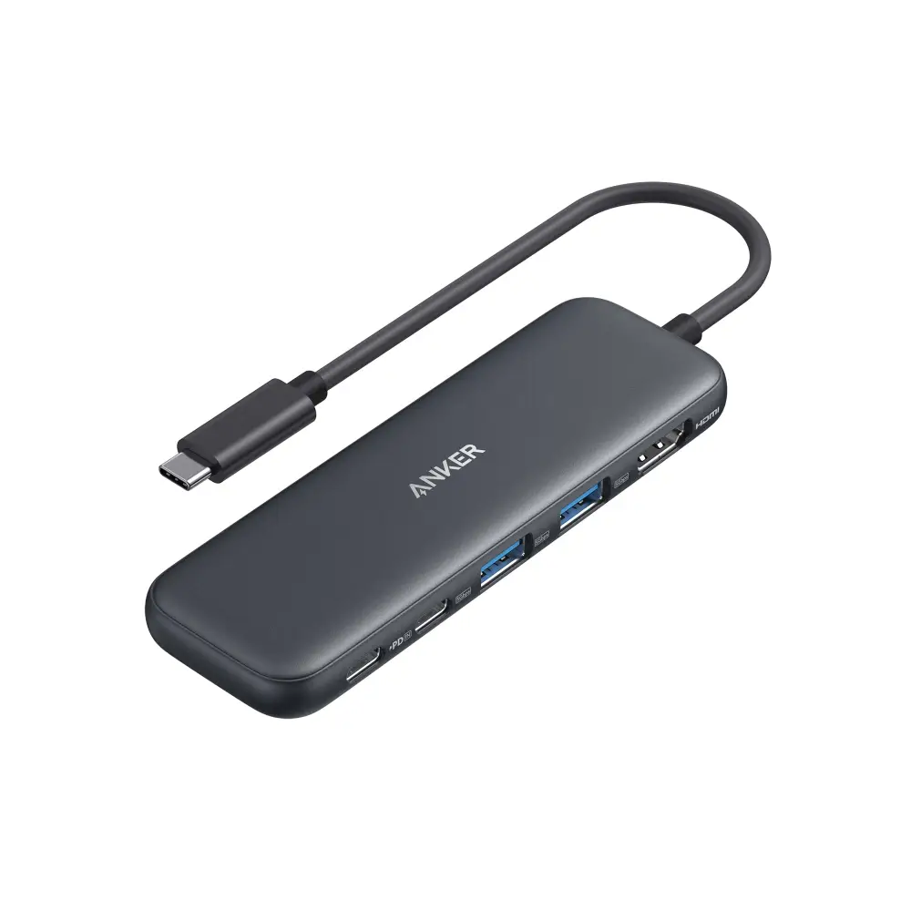 Anker USB C Hub 5-in-1 USBC to HDMI Splitter with 4K Display 1 x Powered USB-C 5Gbps & 2×Powered USB-A 3.0 5Gbps Data