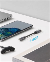 Anker USB C to 3.5mm Audio Adapter Male to Female Nylon Cable for Samsung S20/S20 + /S20 Ultra Pixel 4/ + 4XL and More