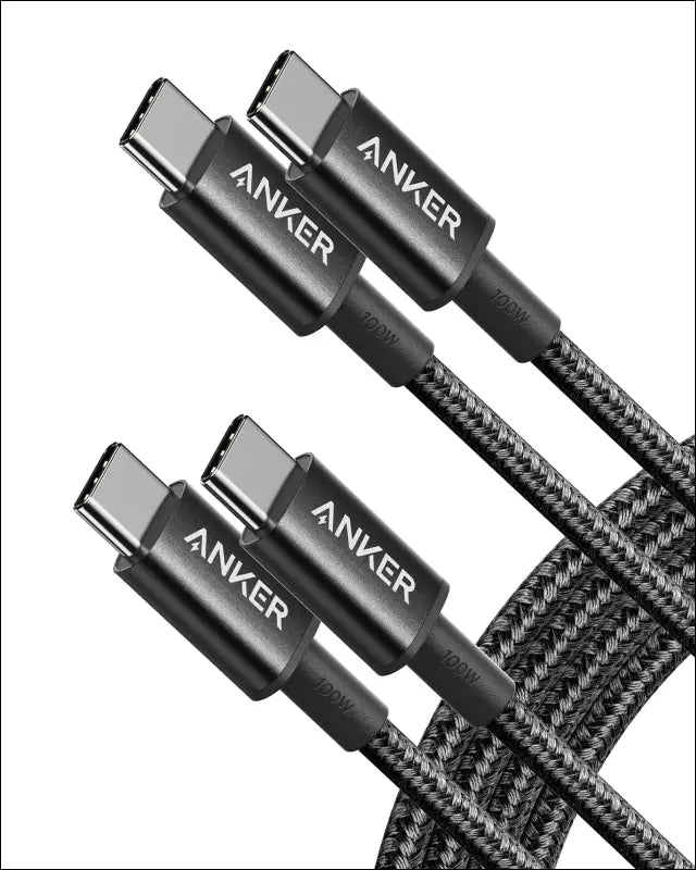 Anker USB C to USB C Cable (6FT 2Pack) Type C 100W Charger Cord Fast Charging for iPhone 16 Series,MacBook Pro