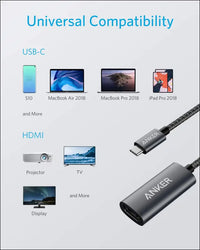 Anker USB C to HDMI Adapter (4K@60Hz) 310 USB-C Adapter (4K HDMI) for MacBook Pro MacBook Air Pixelbook XPS and More