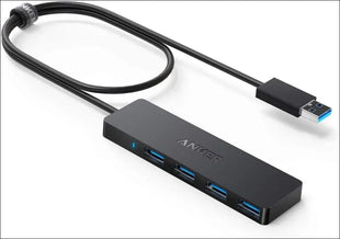 Anker USB Hub 4 Ports, Multiple USB 3.0 Hub, USB Splitter for Laptop, Extender for A Port Laptop, PC, Desktop and More [Charging Not Supported](2ft