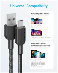 Anker USB to USB C Cable USB A to Type C Charger Cord (2 Pack 6FT) for Samsung Galaxy Note 10/S10 + S10 LG V30 (USB 2.0