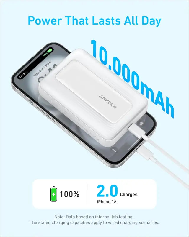 Anker Zolo Magnetic Power Bank Compact 10,000mAh Wireless Portable Charger with 30W Max Fast Charging Skin-Friendly
