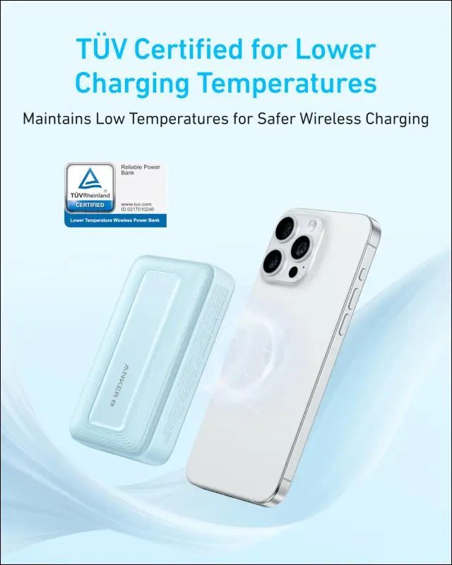 Anker Zolo Magnetic Power Bank Compact 10,000mAh Wireless Portable Charger with 30W Max Fast Charging Skin-Friendly