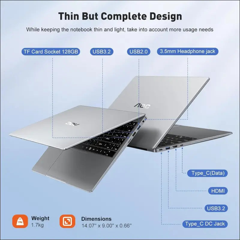 AOC Laptop 15.6 inch, 16 GB DDR4.512 GB SSD (Supports Extension 2 TB), Notebook Gaming, Metal housing, 180° Folding, HDMI, WiFi