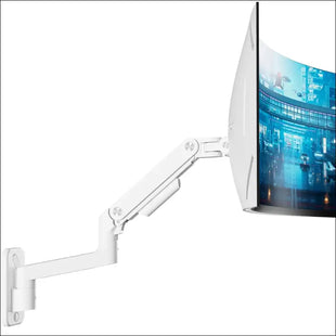 ARES WING Wall Mounted Monitor Arm with Fully Adjustable Gas Spring, Portable up to 20kg, for 17-49" Ultrawide Monitors, Single Monitor Mount, 75/100