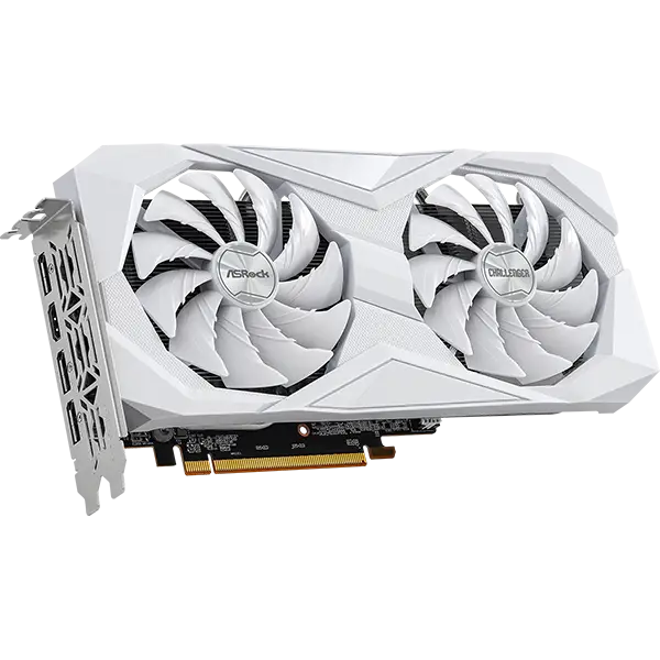 Asrock AMD Radeon RX 6600 Challenger White 8GB GDDR6 Graphics Card 0Db Silent Cooling 128-Bit 7680 X 4320 Displayport