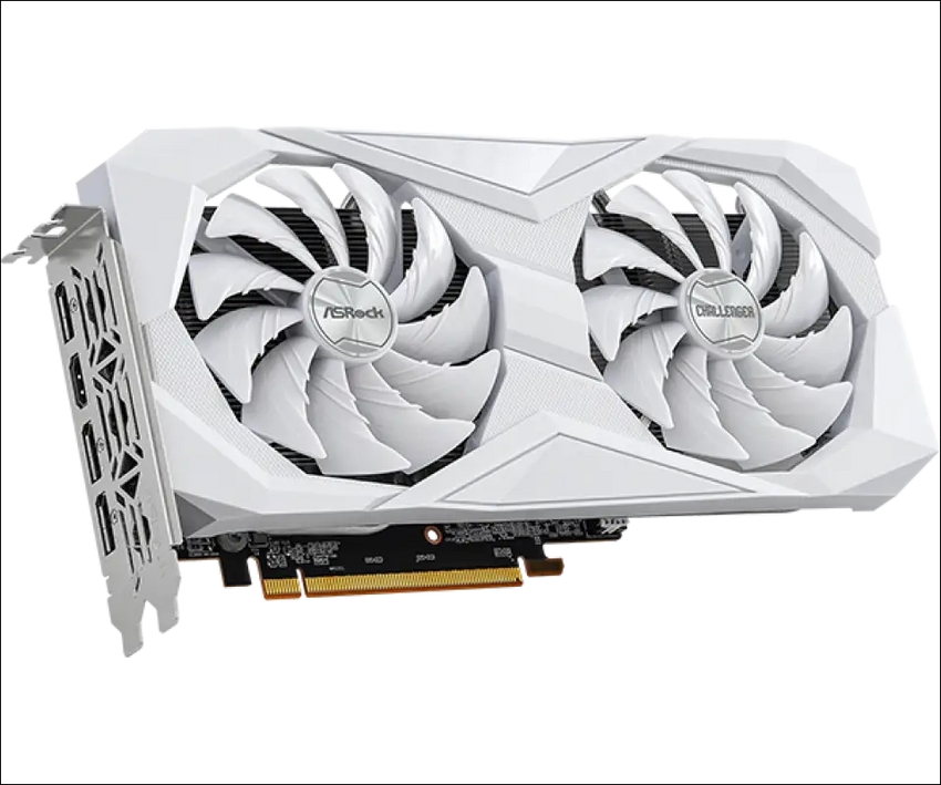 Asrock AMD Radeon RX 6600 Challenger White 8GB GDDR6 Graphics Card 0Db Silent Cooling 128-Bit 7680 X 4320 Displayport