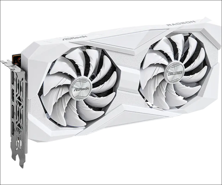 Asrock AMD Radeon RX 6600 Challenger White 8GB GDDR6 Graphics Card 0Db Silent Cooling 128-Bit 7680 X 4320 Displayport