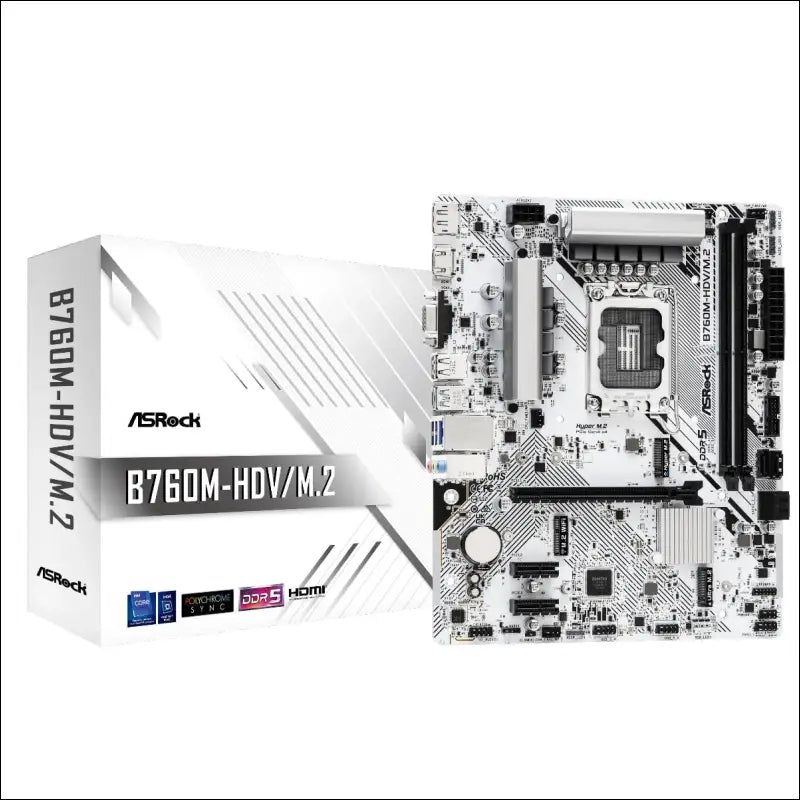 ASRock Motherboard B760M-HDV/M.2 Intel 12th and 13th Generation CPU (LGA1700) Compatible B760 Chipset DDR5 Micro ATX Motherboard
