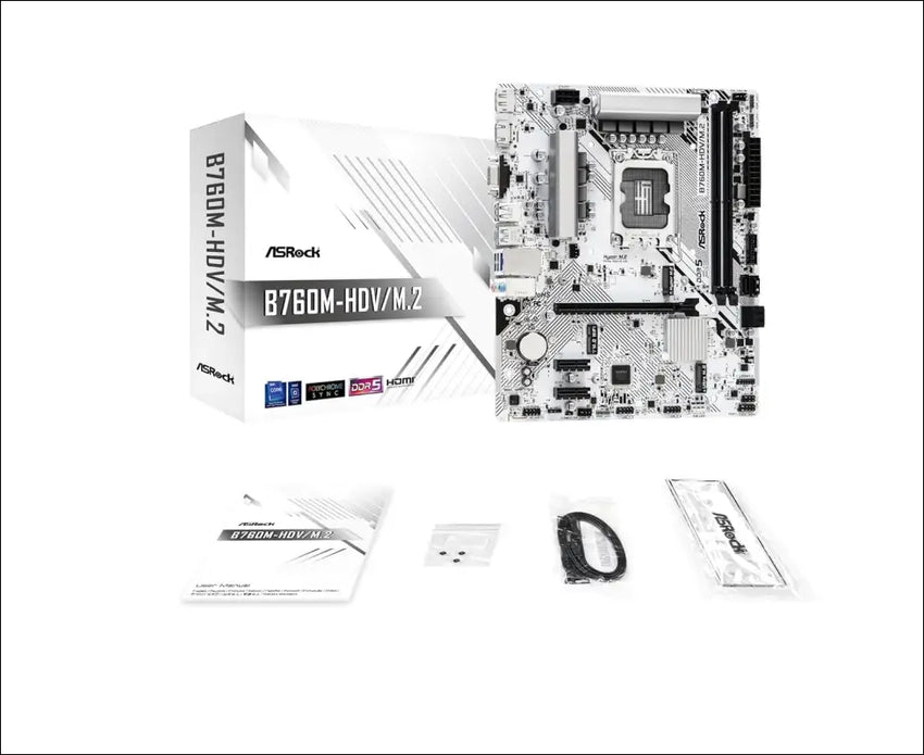 ASRock Motherboard B760M-HDV/M.2 Intel 12th and 13th Generation CPU (LGA1700) Compatible B760 Chipset DDR5 Micro ATX Motherboard
