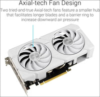 ASUS Dual Geforce RTX 4060 Ti EVO White OC Edition 8GB GDDR6 Gaming Graphics Card (Nvidia RTX4060 DLSS 3, 357 AI Tops, Pcie 4.0, 1X HDMI 2.1A, 3X Displayport 1.4A, White, DUAL-RTX4060TI-O8G-EVO-WHITE)