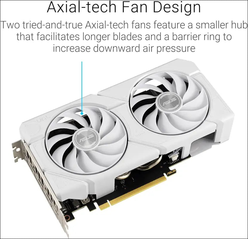 ASUS Dual Geforce RTX 4060 Ti EVO White OC Edition 8GB GDDR6 Gaming Graphics Card (Nvidia RTX4060 DLSS 3, 357 AI Tops, Pcie 4.0, 1X HDMI 2.1A, 3X Displayport 1.4A, White, DUAL-RTX4060TI-O8G-EVO-WHITE)