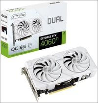ASUS Dual Geforce RTX 4060 Ti EVO White OC Edition 8GB GDDR6 Gaming Graphics Card (Nvidia RTX4060 DLSS 3, 357 AI Tops, Pcie 4.0, 1X HDMI 2.1A, 3X Displayport 1.4A, White, DUAL-RTX4060TI-O8G-EVO-WHITE)