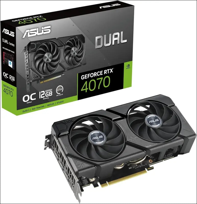 ASUS Dual Geforce RTX 4070 EVO OC Edition 12GB GDDR6X Gaming Graphics Card (Nvidia Geforce RTX4070 DLSS 3, Pcie 4.0, 1X HDMI 2.1A, 3X Displayport 1.4A, DUAL-RTX4070-O12G-EVO, Black)