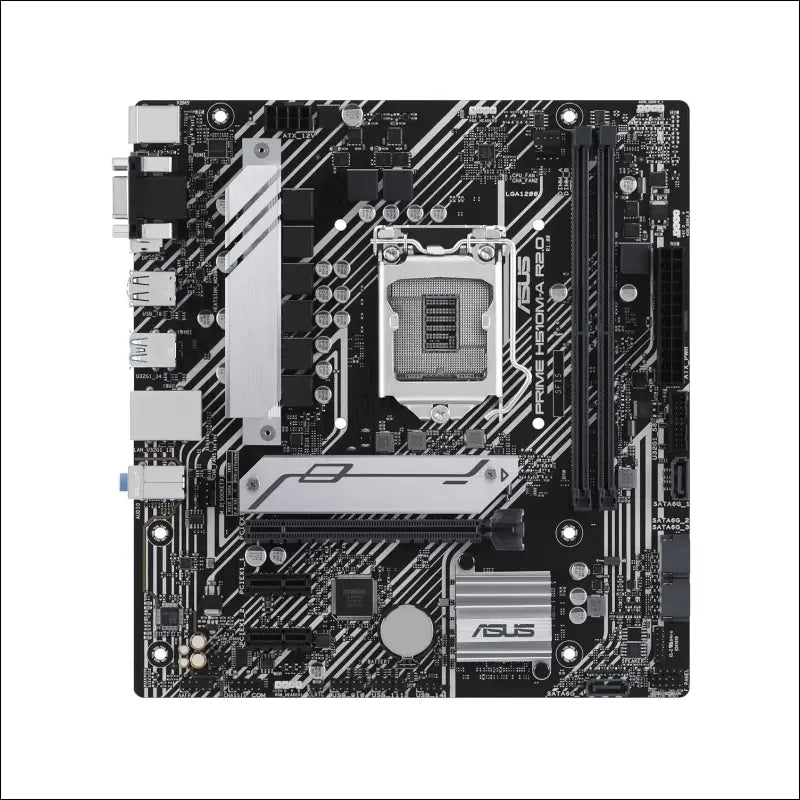 ASUS Prime H510M-A R2.0 Motherboard Socket Intel LGA1200 (Intel H470 Chipset, mATX, DDR4, USB 3.2 Gen 1, M.2, 1GB Ethernet, Aura Sync)