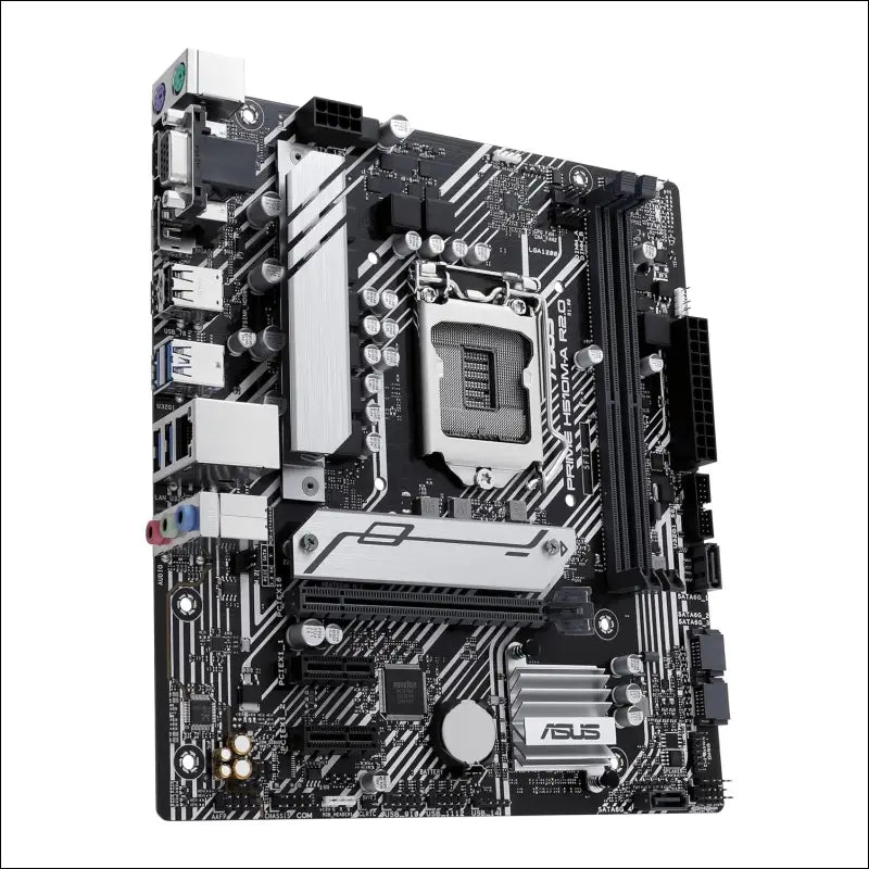 ASUS Prime H510M-A R2.0 Motherboard Socket Intel LGA1200 (Intel H470 Chipset, mATX, DDR4, USB 3.2 Gen 1, M.2, 1GB Ethernet, Aura Sync)