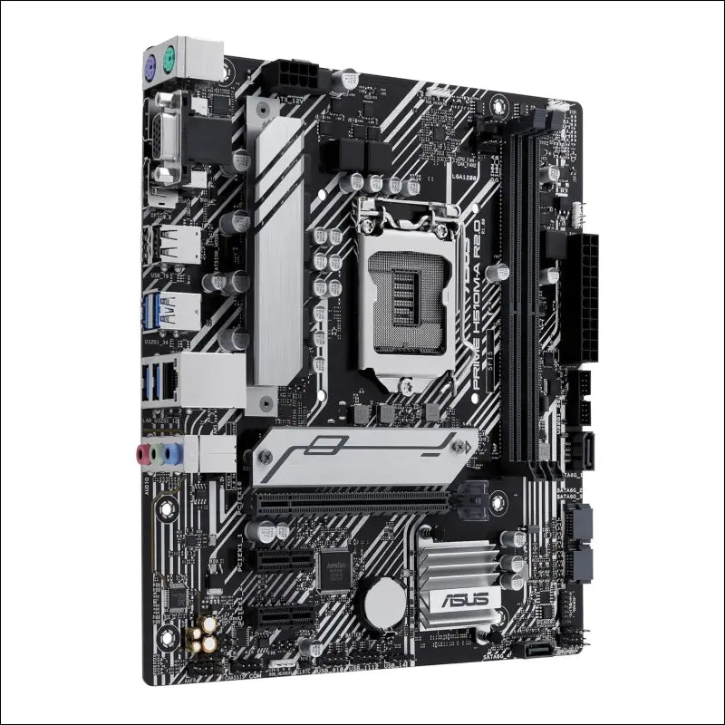 ASUS Prime H510M-A R2.0 Motherboard Socket Intel LGA1200 (Intel H470 Chipset, mATX, DDR4, USB 3.2 Gen 1, M.2, 1GB Ethernet, Aura Sync)