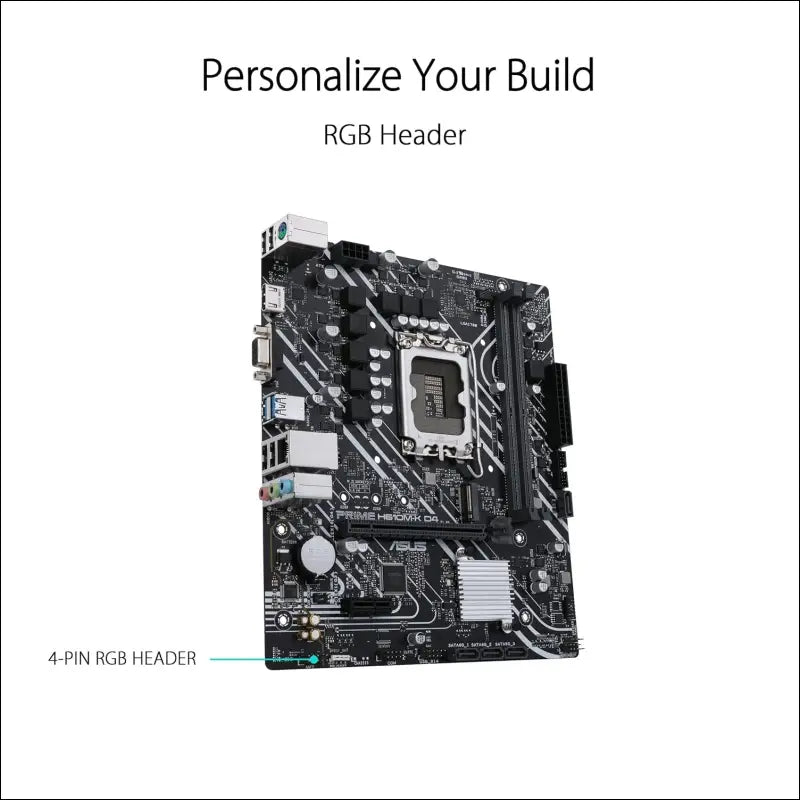 ASUS Prime H610M-K D4 Intel H610 (LGA 1700) mic-ATX Motherboard with DDR4, PCIe 4.0, M.2 Slot, Realtek 1 Gb Ethernet, HDMI, D-Sub,USB 3.2 Gen 1 Ports, SATA 6 Gbps, COM Header,...