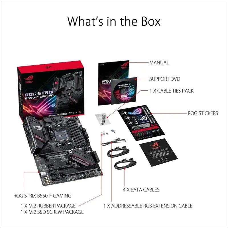 ASUS ROG Strix B550-F Gaming Motherboard, AMD, AM4, ATX, 128GB DDR4, 4 DIMM