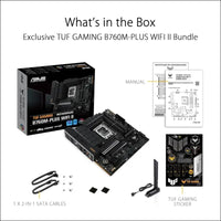 ASUS TUF Gaming B760M-PLUS WiFi II Motherboard Intel B760 LGA 1700 mATX (PCIe 5.0, M.2, DDR5, WiFi 6E, Q Antenna, Realtek 2.5GB Ethernet, DP, HDMI, SATA 6Gbps, USB Type-C,...