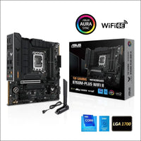 ASUS TUF Gaming B760M-PLUS WiFi II Motherboard Intel B760 LGA 1700 mATX (PCIe 5.0, M.2, DDR5, WiFi 6E, Q Antenna, Realtek 2.5GB Ethernet, DP, HDMI, SATA 6Gbps, USB Type-C,...