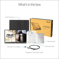 ASUS ZenScreen 15.6" 1080P FHD Portable Monitor (MB16ACE) - IPS USB-C & USB 3.0 Travel Display for Laptop & MacBook, Flicker-Free With Blue Light Filter and Smart Cover