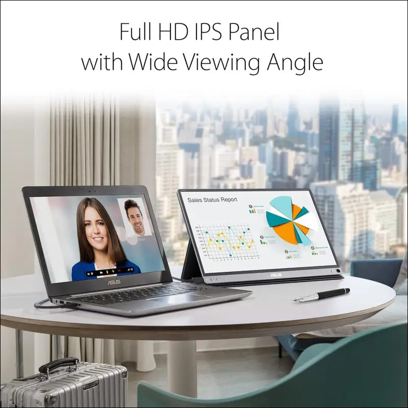 ASUS ZenScreen 15.6" 1080P FHD Portable Monitor (MB16ACE) - IPS USB-C & USB 3.0 Travel Display for Laptop & MacBook, Flicker-Free With Blue Light Filter and Smart Cover