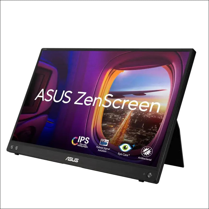 ASUS ZenScreen 15.6" 1080P FHD Portable Monitor (MB16ACV) - IPS USB-C & USB 3.0 Travel Display With Kickstand, Antibacterial Treatment for Laptop & MacBook