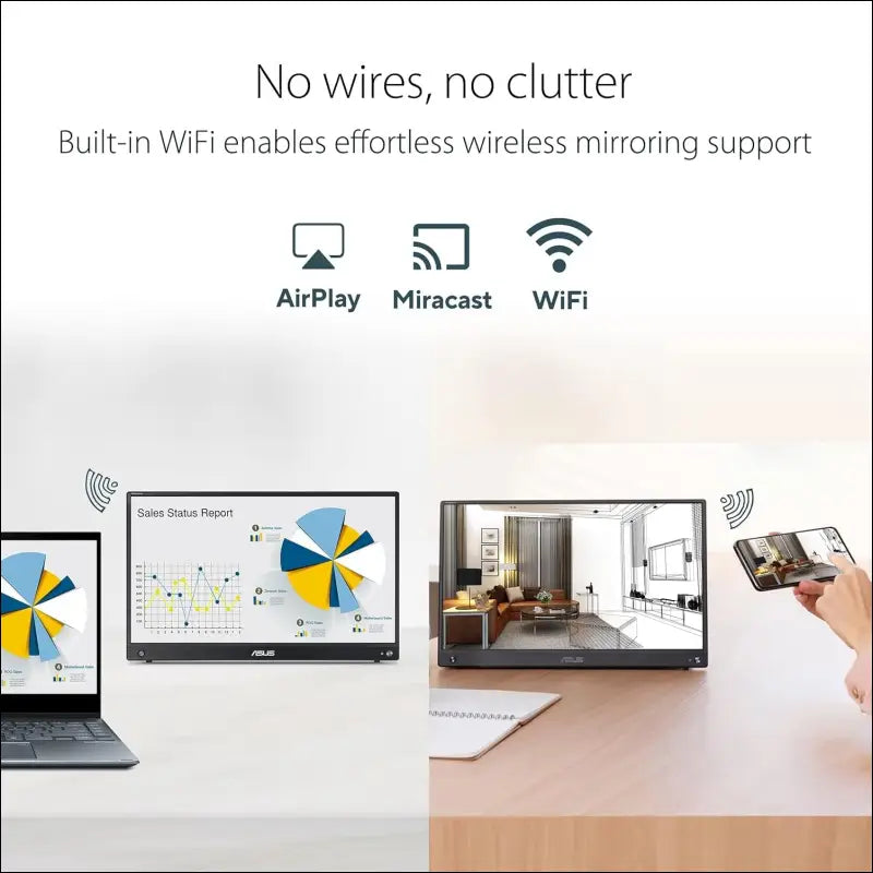 ASUS ZenScreen Portable Monitor 15.6" 1080P FHD (MB166C) - IPS USB-C Travel Display for Laptop & MacBook, Flicker-Free and Blue Light Filter With Smart Cover