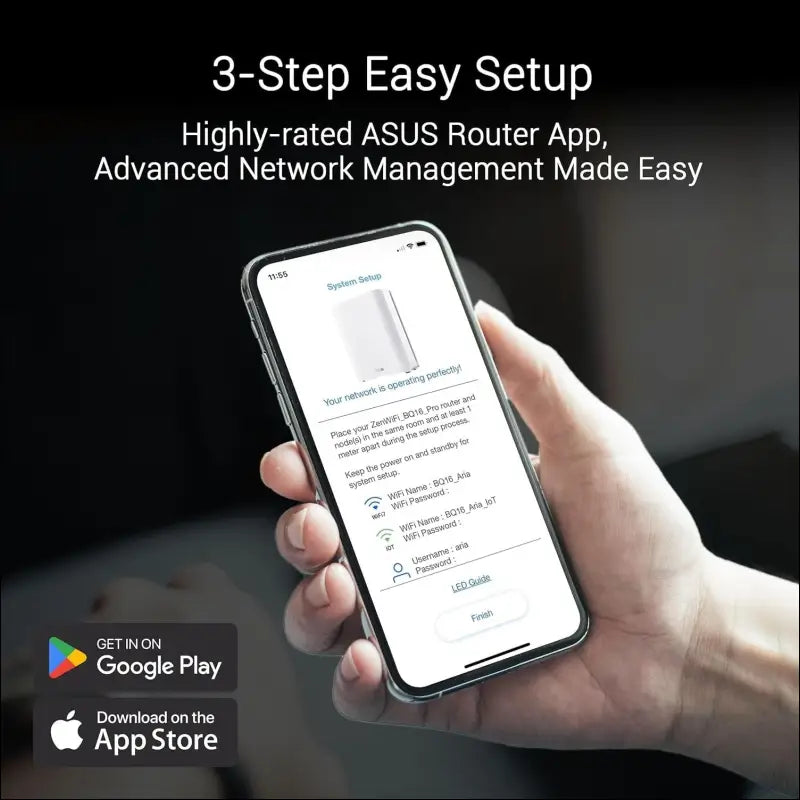ASUS ZenWiFi BQ16 BE2500 Quad Band WiFi7 Mesh Router (up to 370 m² Coverage, 2 x 10G Ports, Smart Home Master with Multi-SSD for IoT, VPN and Child Control, 4G & 5G Mobile...
