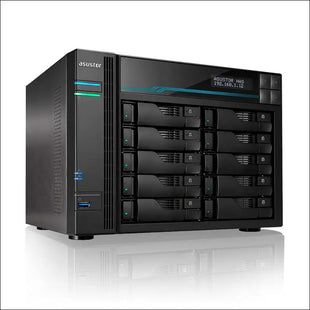 Asustor Lockerstor 10 Pro AS7110T 10 Bay Diskless NAS, Intel Quad Core 3.4 GHz CPU, 8GB RAM DDR4, M.2 NVMe SSD Caching, Network Attached Storage