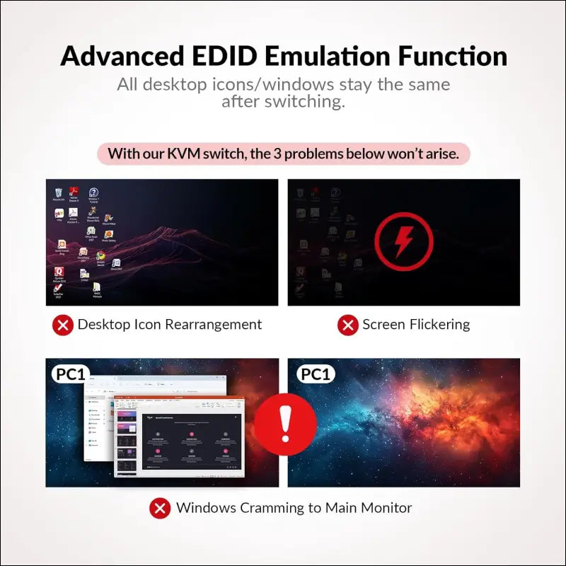 AV Access Docking Station KVM Switch 2 Monitors 2 Laptops, 4K KVM Dual Monitor, 2 USB-C MST Ports, 60W PD for Each PC,1G Ethernet, EDID Emulation, 2K@144Hz, 1080P@240Hz, Ideal for Home Office & Gaming