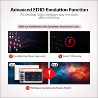 AV Access Docking Station KVM Switch 2 Monitors 2 Laptops, 4K KVM Dual Monitor, 2 USB-C MST Ports, 60W PD for Each PC,1G Ethernet, EDID Emulation, 2K@144Hz, 1080P@240Hz, Ideal for Home Office & Gaming