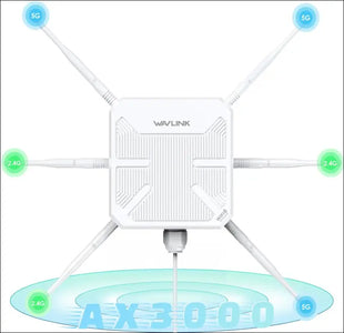 AX3000 Outdoor WiFi 6 Extender, WAVLINK Long-Range WiFi Repeater/Access Point with Dual Band/PoE/IP67 Waterproof/6 x 7dBi Antennas, Supports Up