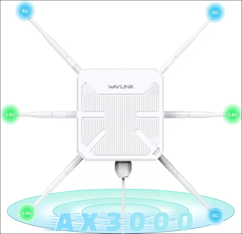 AX3000 Outdoor WiFi 6 Extender WAVLINK Long-Range WiFi Repeater/Access Point with Dual Band/PoE/IP67 Waterproof/6 x