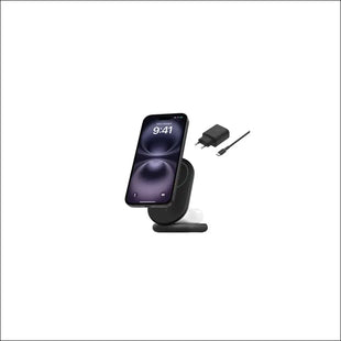 Belkin BoostCharge Magnetic Foldable Qi2 Charger 2 in 1 Power 15W MagSafe Compatible Wireless Charger for Apple iPhone 16/15/14/13 with Non-Slip